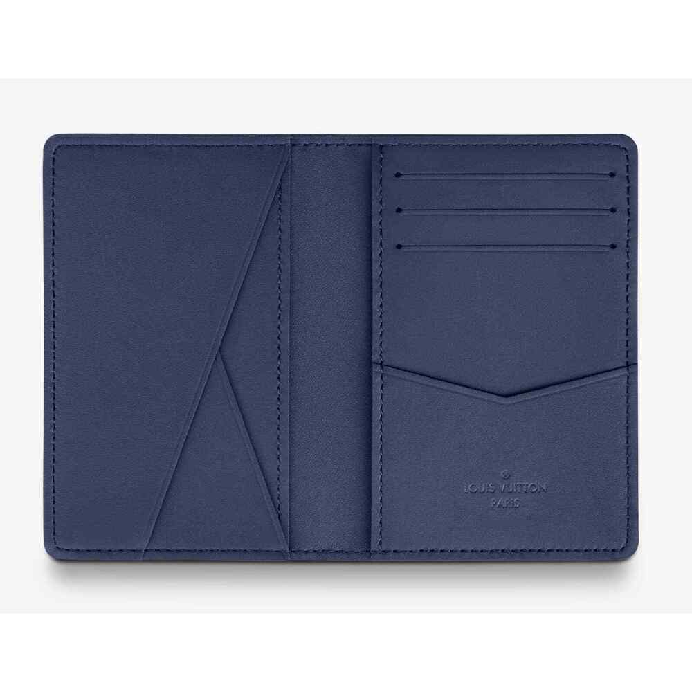 Louis Vuitton Watercolor Ink Blue Monogram Logo Pochette Pocket Organizer Wallet - Picture 8 of 10